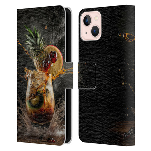 Spacescapes Cocktails Exploding Mai Tai Leather Book Wallet Case Cover For Apple iPhone 13