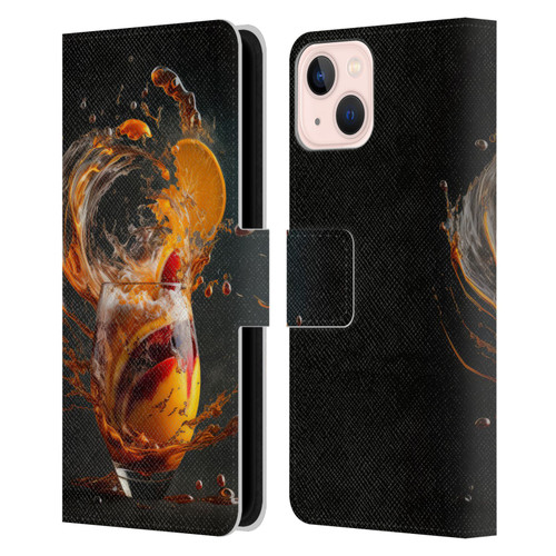 Spacescapes Cocktails Modern Twist, Hurricane Leather Book Wallet Case Cover For Apple iPhone 13