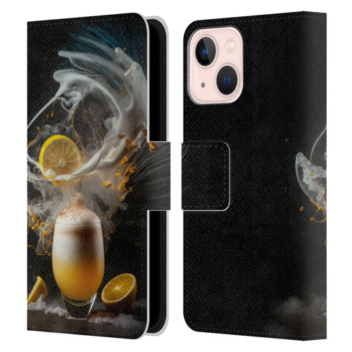 Spacescapes Cocktails Explosive Elixir, Whisky Sour Leather Book Wallet Case Cover For Apple iPhone 13 Mini