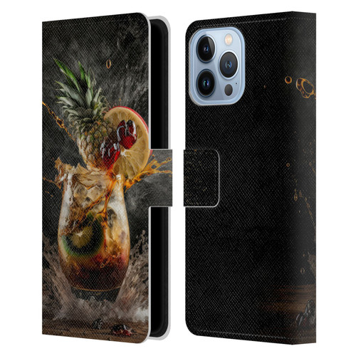 Spacescapes Cocktails Exploding Mai Tai Leather Book Wallet Case Cover For Apple iPhone 13 Pro Max