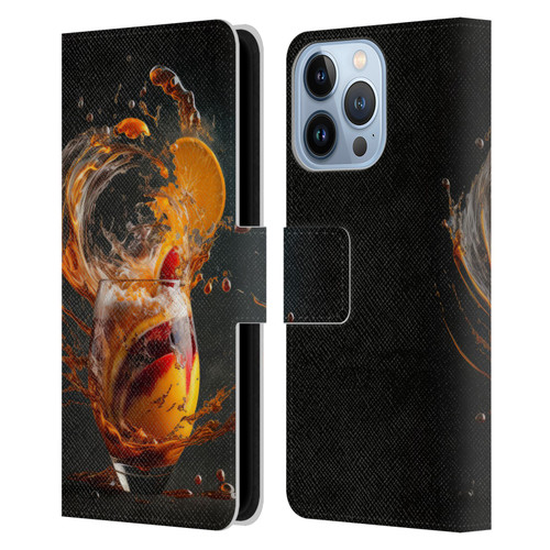 Spacescapes Cocktails Modern Twist, Hurricane Leather Book Wallet Case Cover For Apple iPhone 13 Pro