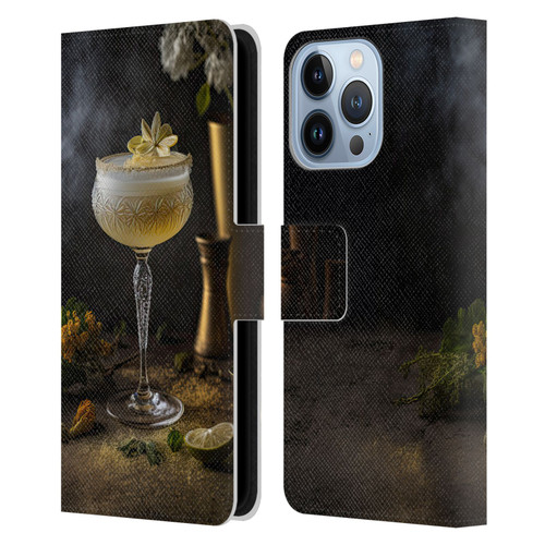Spacescapes Cocktails Summertime, Margarita Leather Book Wallet Case Cover For Apple iPhone 13 Pro