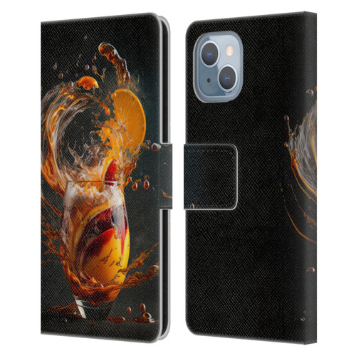 Spacescapes Cocktails Modern Twist, Hurricane Leather Book Wallet Case Cover For Apple iPhone 14