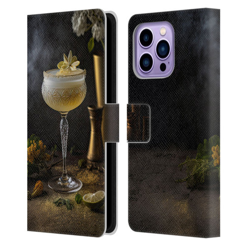 Spacescapes Cocktails Summertime, Margarita Leather Book Wallet Case Cover For Apple iPhone 14 Pro Max