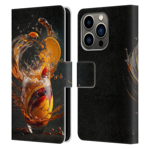 Spacescapes Cocktails Modern Twist, Hurricane Leather Book Wallet Case Cover For Apple iPhone 14 Pro