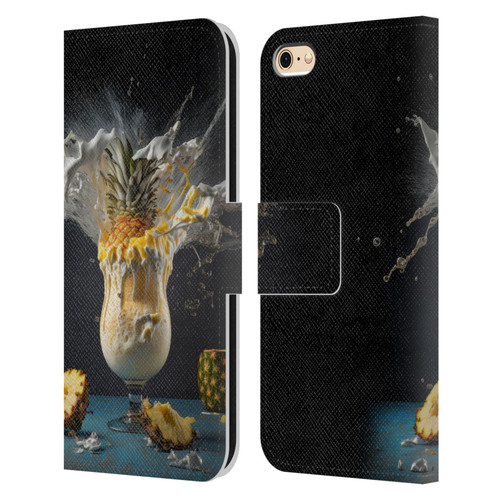 Spacescapes Cocktails Piña Colada Pop Leather Book Wallet Case Cover For Apple iPhone 6 / iPhone 6s