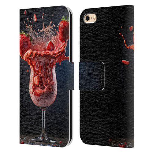 Spacescapes Cocktails Strawberry Infusion Daiquiri Leather Book Wallet Case Cover For Apple iPhone 6 / iPhone 6s