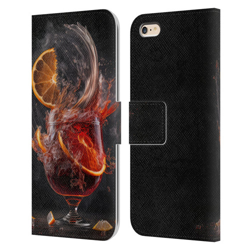 Spacescapes Cocktails Gin Explosion, Negroni Leather Book Wallet Case Cover For Apple iPhone 6 Plus / iPhone 6s Plus