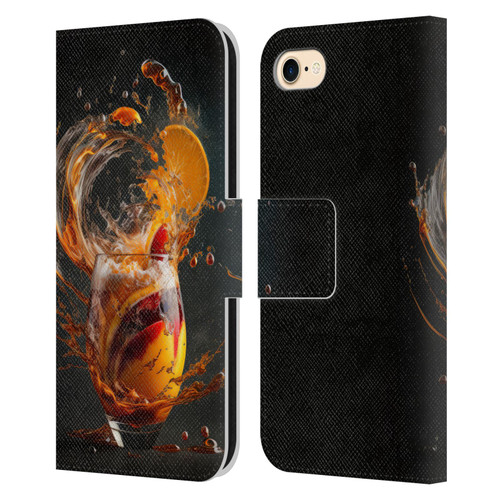 Spacescapes Cocktails Modern Twist, Hurricane Leather Book Wallet Case Cover For Apple iPhone 7 / 8 / SE 2020 & 2022