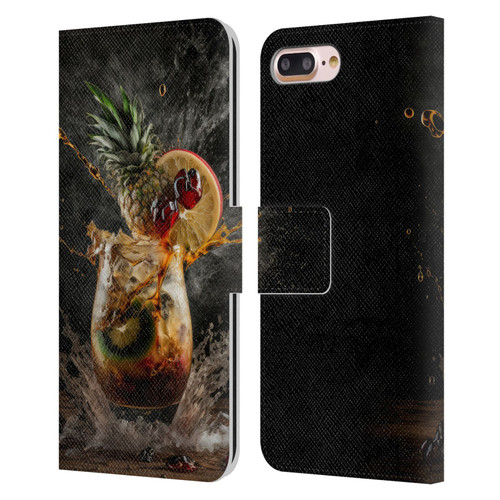 Spacescapes Cocktails Exploding Mai Tai Leather Book Wallet Case Cover For Apple iPhone 7 Plus / iPhone 8 Plus