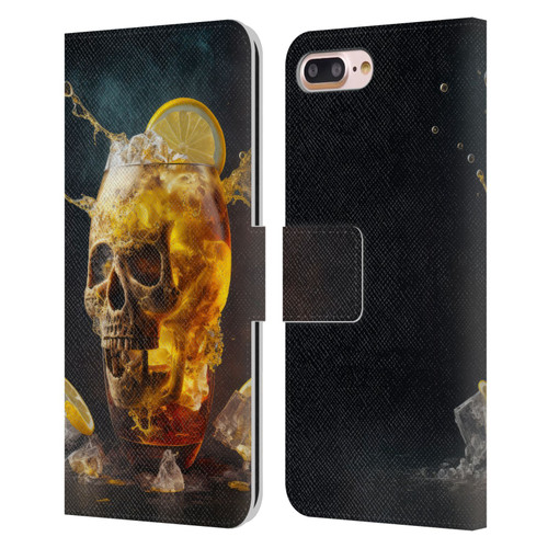 Spacescapes Cocktails Long Island Ice Tea Leather Book Wallet Case Cover For Apple iPhone 7 Plus / iPhone 8 Plus