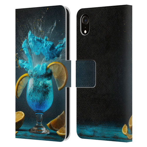 Spacescapes Cocktails Blue Lagoon Explosion Leather Book Wallet Case Cover For Apple iPhone XR