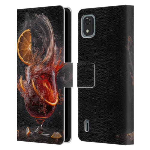Spacescapes Cocktails Gin Explosion, Negroni Leather Book Wallet Case Cover For Nokia C2 2nd Edition