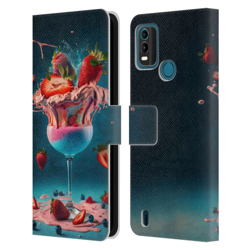 Spacescapes Cocktails Frozen Strawberry Daiquiri Leather Book Wallet Case Cover For Nokia G11 Plus