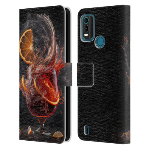 Spacescapes Cocktails Gin Explosion, Negroni Leather Book Wallet Case Cover For Nokia G11 Plus