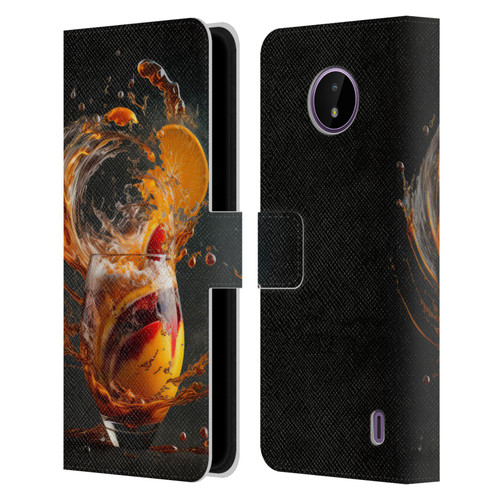 Spacescapes Cocktails Modern Twist, Hurricane Leather Book Wallet Case Cover For Nokia C10 / C20