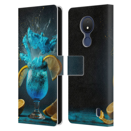 Spacescapes Cocktails Blue Lagoon Explosion Leather Book Wallet Case Cover For Nokia C21