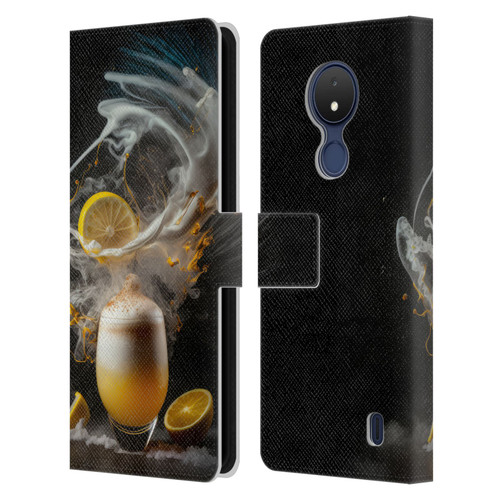 Spacescapes Cocktails Explosive Elixir, Whisky Sour Leather Book Wallet Case Cover For Nokia C21