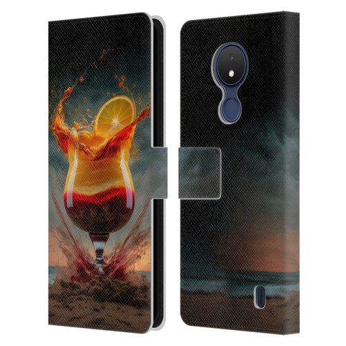 Spacescapes Cocktails Summer On The Beach Leather Book Wallet Case Cover For Nokia C21