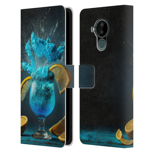 Spacescapes Cocktails Blue Lagoon Explosion Leather Book Wallet Case Cover For Nokia C30