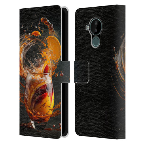 Spacescapes Cocktails Modern Twist, Hurricane Leather Book Wallet Case Cover For Nokia C30