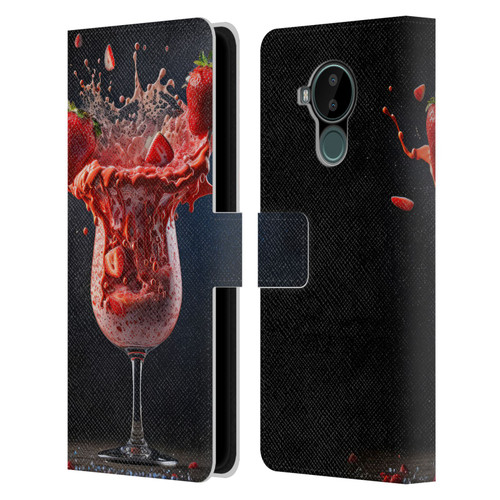 Spacescapes Cocktails Strawberry Infusion Daiquiri Leather Book Wallet Case Cover For Nokia C30