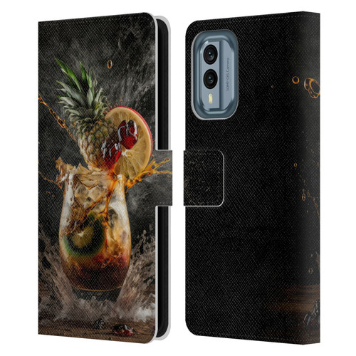 Spacescapes Cocktails Exploding Mai Tai Leather Book Wallet Case Cover For Nokia X30