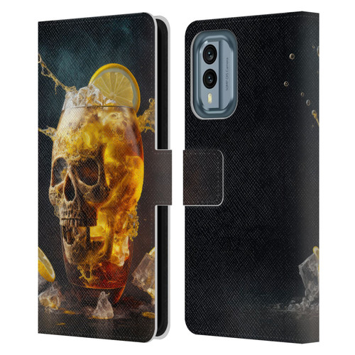 Spacescapes Cocktails Long Island Ice Tea Leather Book Wallet Case Cover For Nokia X30