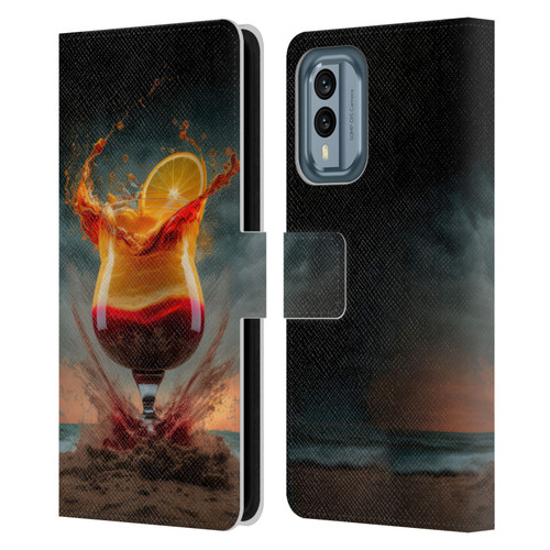 Spacescapes Cocktails Summer On The Beach Leather Book Wallet Case Cover For Nokia X30