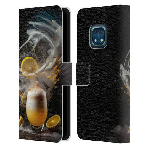 Spacescapes Cocktails Explosive Elixir, Whisky Sour Leather Book Wallet Case Cover For Nokia XR20