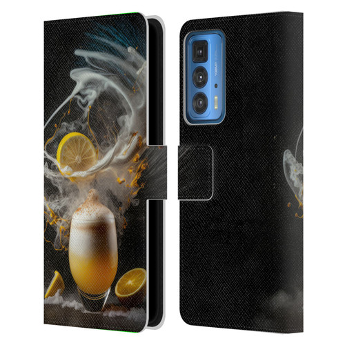 Spacescapes Cocktails Explosive Elixir, Whisky Sour Leather Book Wallet Case Cover For Motorola Edge (2022)