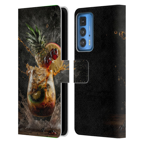 Spacescapes Cocktails Exploding Mai Tai Leather Book Wallet Case Cover For Motorola Edge (2022)