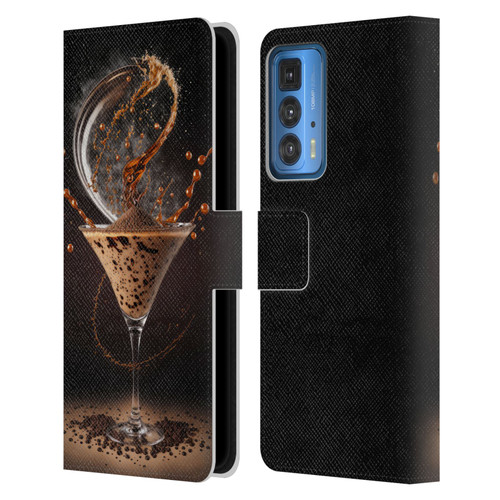 Spacescapes Cocktails Contemporary, Espresso Martini Leather Book Wallet Case Cover For Motorola Edge 20 Pro