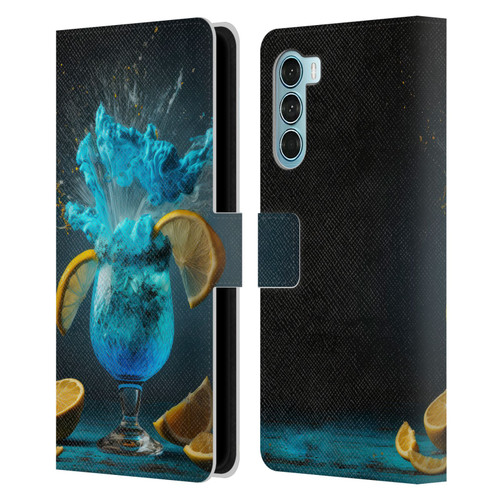 Spacescapes Cocktails Blue Lagoon Explosion Leather Book Wallet Case Cover For Motorola Edge S30 / Moto G200 5G