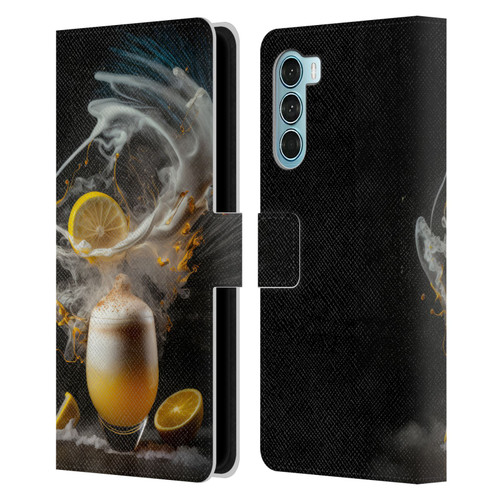 Spacescapes Cocktails Explosive Elixir, Whisky Sour Leather Book Wallet Case Cover For Motorola Edge S30 / Moto G200 5G