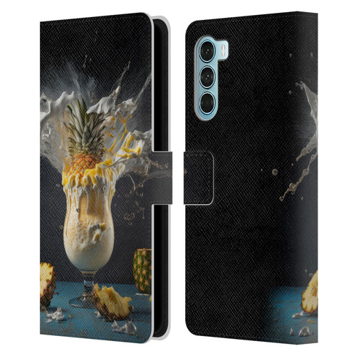 Spacescapes Cocktails Piña Colada Pop Leather Book Wallet Case Cover For Motorola Edge S30 / Moto G200 5G