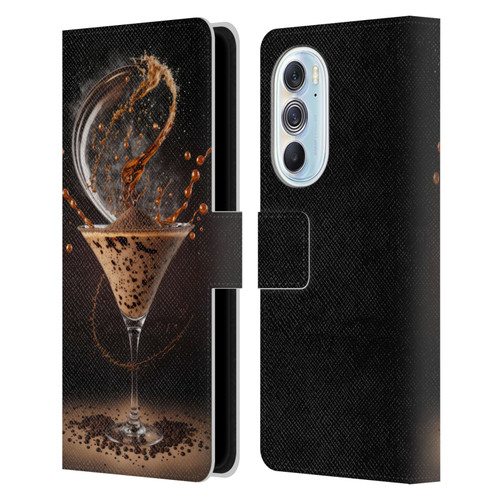 Spacescapes Cocktails Contemporary, Espresso Martini Leather Book Wallet Case Cover For Motorola Edge X30
