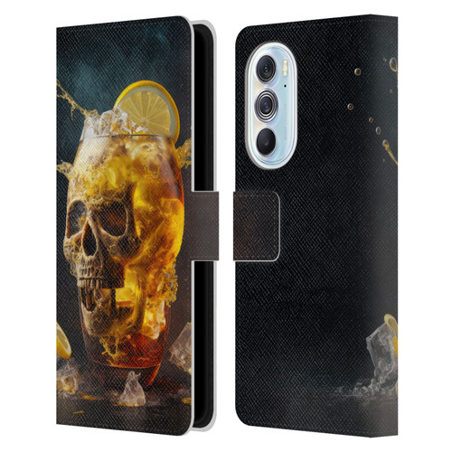 Spacescapes Cocktails Long Island Ice Tea Leather Book Wallet Case Cover For Motorola Edge X30