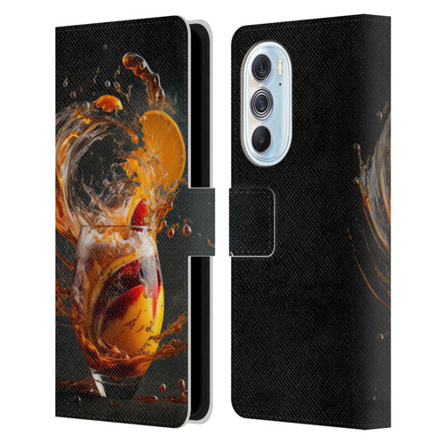 Spacescapes Cocktails Modern Twist, Hurricane Leather Book Wallet Case Cover For Motorola Edge X30