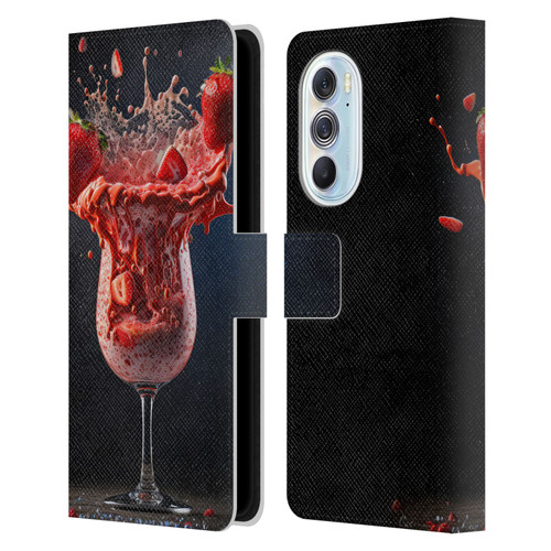 Spacescapes Cocktails Strawberry Infusion Daiquiri Leather Book Wallet Case Cover For Motorola Edge X30