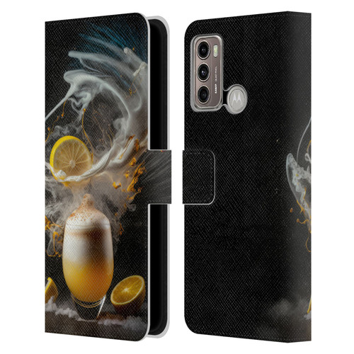 Spacescapes Cocktails Explosive Elixir, Whisky Sour Leather Book Wallet Case Cover For Motorola Moto G60 / Moto G40 Fusion