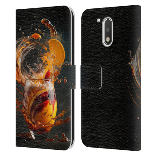Spacescapes Cocktails Modern Twist, Hurricane Leather Book Wallet Case Cover For Motorola Moto G41