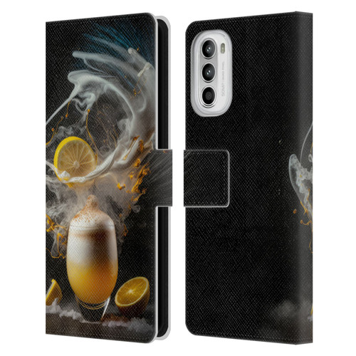 Spacescapes Cocktails Explosive Elixir, Whisky Sour Leather Book Wallet Case Cover For Motorola Moto G52
