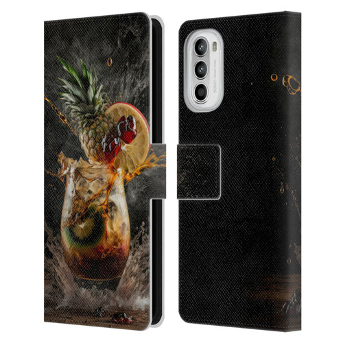 Spacescapes Cocktails Exploding Mai Tai Leather Book Wallet Case Cover For Motorola Moto G52
