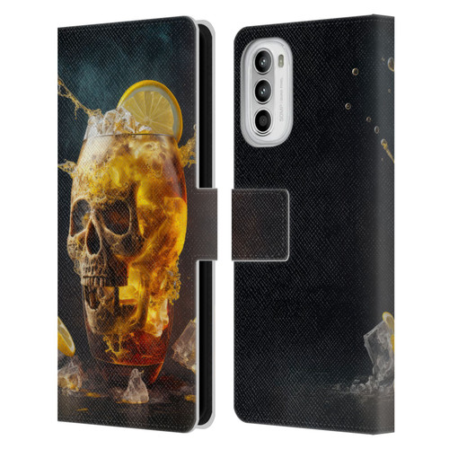 Spacescapes Cocktails Long Island Ice Tea Leather Book Wallet Case Cover For Motorola Moto G52