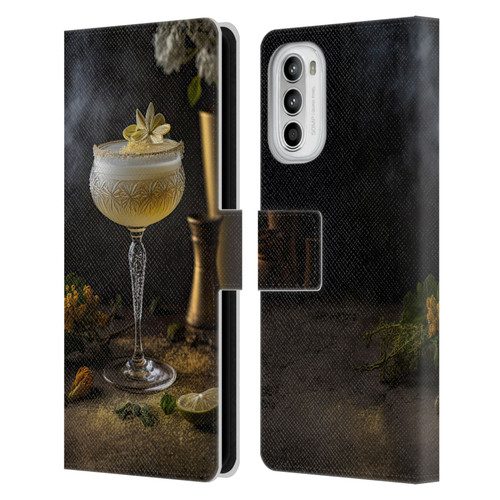 Spacescapes Cocktails Summertime, Margarita Leather Book Wallet Case Cover For Motorola Moto G52