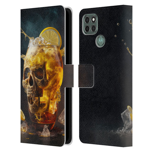 Spacescapes Cocktails Long Island Ice Tea Leather Book Wallet Case Cover For Motorola Moto G9 Power
