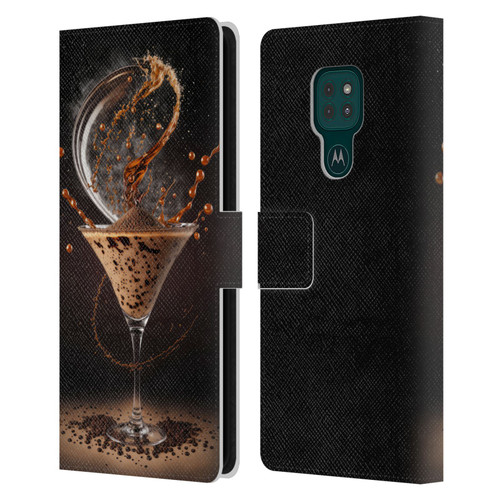 Spacescapes Cocktails Contemporary, Espresso Martini Leather Book Wallet Case Cover For Motorola Moto G9 Play