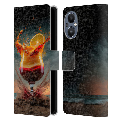 Spacescapes Cocktails Summer On The Beach Leather Book Wallet Case Cover For OnePlus Nord N20 5G