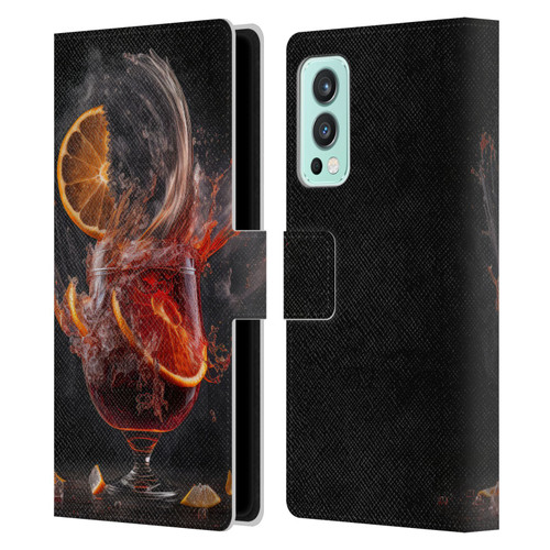 Spacescapes Cocktails Gin Explosion, Negroni Leather Book Wallet Case Cover For OnePlus Nord 2 5G